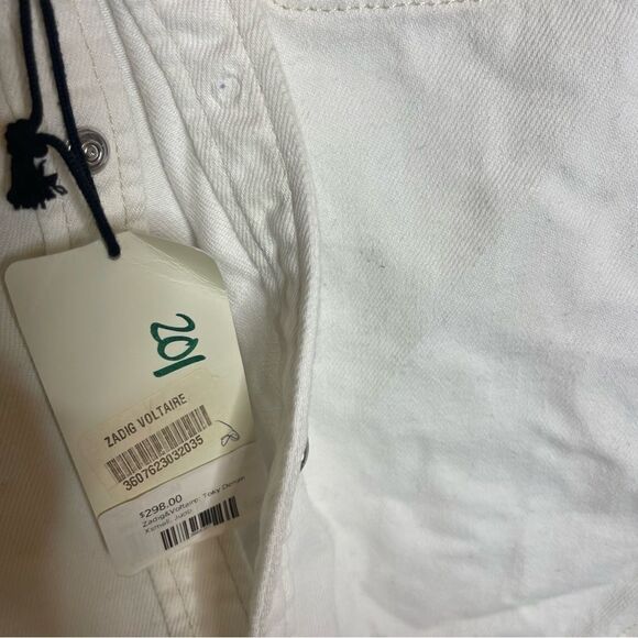 Zadig & Voltaire Toky Ruffle Denim Shirt Flawed, size XS - Picture 12 of 14